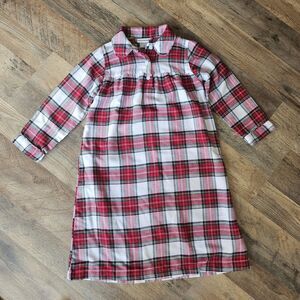 Pottery Barn Kids Girls Plaid Sleep Shirt Red Size 4 GUC